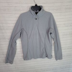 MOUNTAIN HARDWEAR GRAY FLEECE QUARTER ZIP PULLOVER, SZ MEDIUM